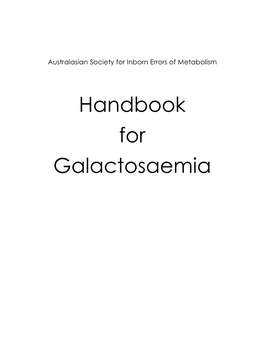 Handbook for Galactosaemia