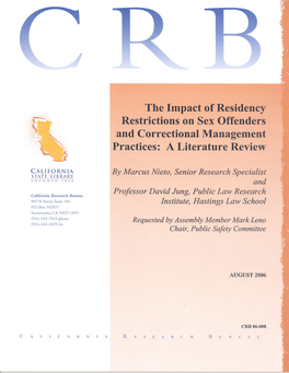 The Impact of Residency Restrictions on Sex Offenders and Correctional Management Practices: a Literature Review