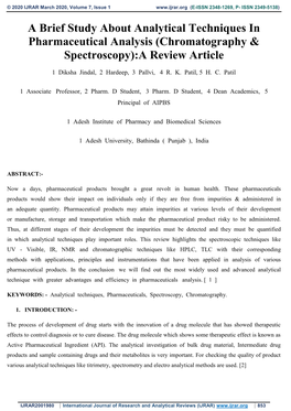 Chromatography & Spectroscopy