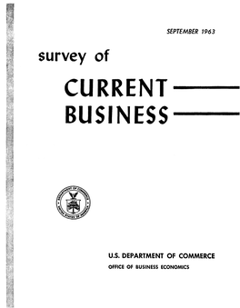 Survey of Current Business September 1963