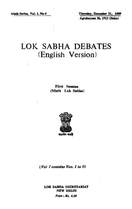 LOK SABHA DEBATES (English .Version)