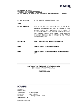 Ngati-Kahungunu-Iwi-Incorporated-And-Others-Evidence-Ngatai-Huata.Pdf