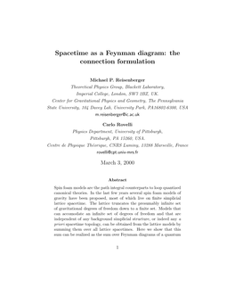 Spacetime As a Feynman Diagram: the Connection Formulation