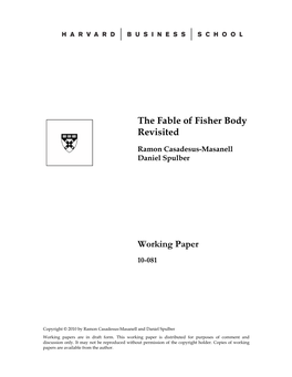 The Fable of Fisher Body Revisited. (Pdf)