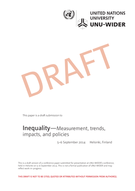 Inequality—Measurement, Trends, Impacts, and Policies