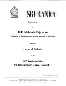 H.E. Mahinda Rajapaksa