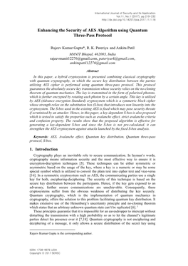 Enhancing the Security of AES Algorithm Using Quantum Three-Pass Protocol