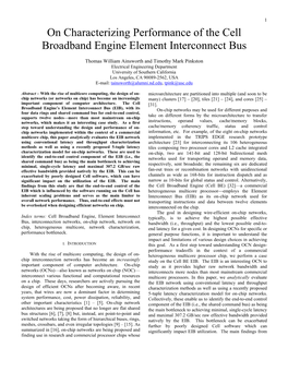 On Characterizing Performance of the Cell Broadband Engine Element Interconnect Bus