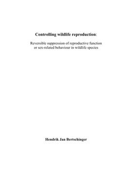 Controlling Wildlife Reproduction