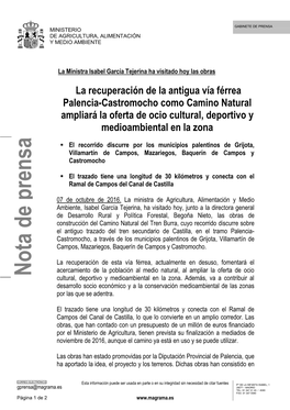 Nota De Prensa De Nota Cultural, Deportivo Y Medioambiental En La Zona