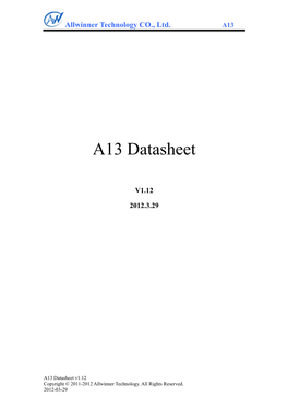 A13 Datasheet V1.01