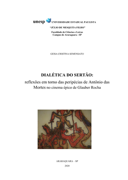 DIALÉTICA DO SERTÃO: Reflexões Em Torno Das Peripécias De Antônio Das Mortes No Cinema Épico De Glauber Rocha