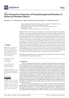 Non-Destructive Detection of Pentachlorophenol Residues in Historical Wooden Objects