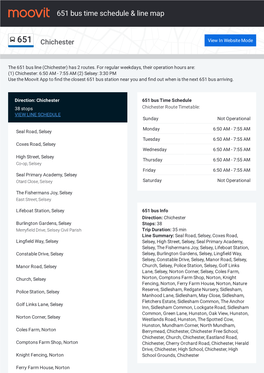 651 Bus Time Schedule & Line Route