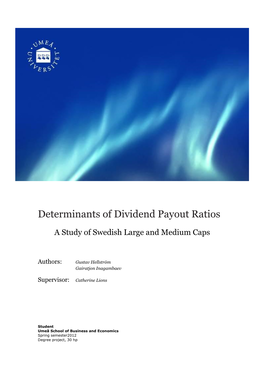 Determinants of Dividend Payout Ratios