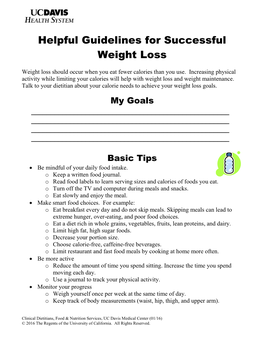 Helpful Guidelines for Successful Weight Loss