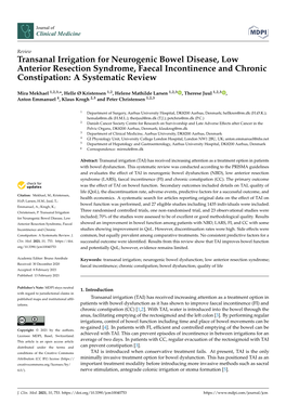Transanal Irrigation for Neurogenic Bowel Disease, Low Anterior Resection Syndrome, Faecal Incontinence and Chronic Constipation: a Systematic Review