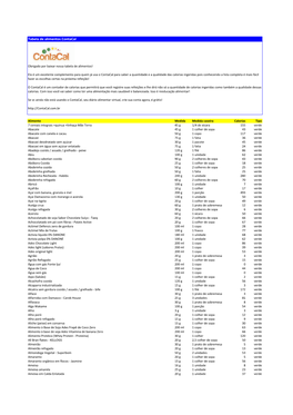 Tabela De Alimentos Contacal