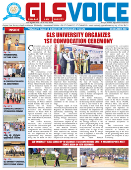 Gls University Organizes 1St Convocation Ceremony