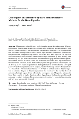 Convergence of Summation-By-Parts Finite Difference Methods for the Wave Equation