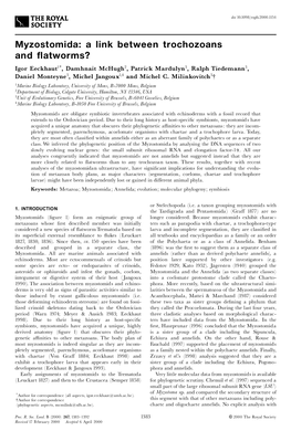 Myzostomida: a Link Between Trochozoans and Flatworms?