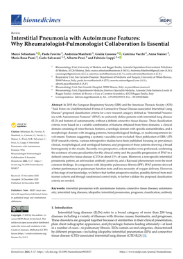 Interstitial Pneumonia with Autoimmune Features: Why Rheumatologist-Pulmonologist Collaboration Is Essential