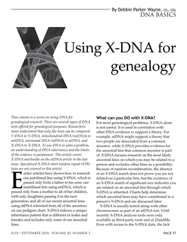 Using X-DNA for Genealogy