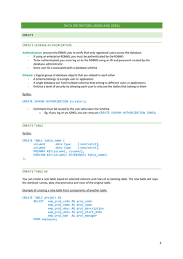 Data Definition Language (Ddl)