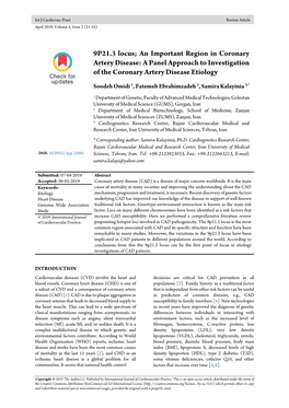 An Important Region in Coronary Artery Disease: a Panel Approach to Investigation of the Coronary Artery Disease Etiology