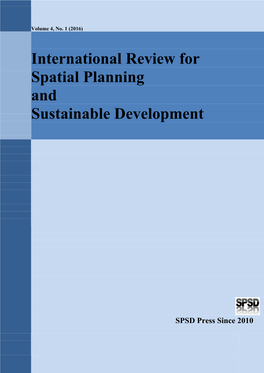 International Review for Spatial Planning and Sustainable Development