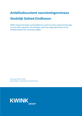 Ambitiedocument Voorzieningenniveau Stedelijk Gebied Eindhoven