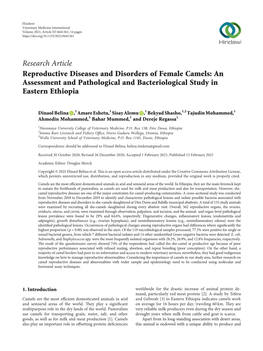 Reproductive Diseases and Disorders of Female Camels: an Assessment and Pathological and Bacteriological Study in Eastern Ethiopia