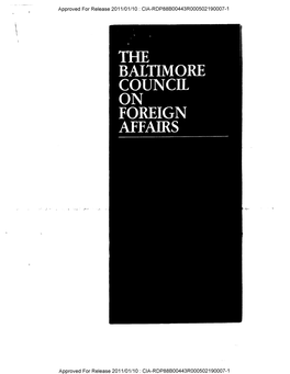 The Baltimore Council on Foreign Affairs