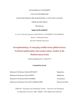 Seroepidemiology of Emerging Sandfly-Borne Phleboviruses: Technical Optimization and Seroprevalence Studies in the Mediterranean Basin