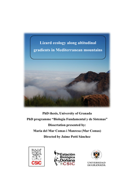 Lizard Ecology Along Altitudinal Gradients in Mediterranean Mountains