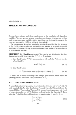 Appendix a Simulation of Copulas