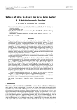 Colours of Minor Bodies in the Outer Solar System II - a Statistical Analysis, Revisited