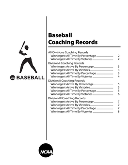 Baseball Coaching Records