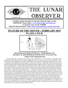 February 2019 Plato a to B