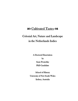 Cultivated Tastes Colonial Art, Nature and Landscape in The