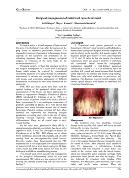 Surgical Management of Failed Root Canal Treatment