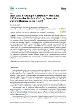 A Collaborative Decision-Making Process for Cultural Heritage Enhancement