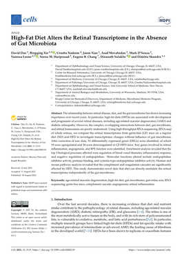 High-Fat Diet Alters the Retinal Transcriptome in the Absence of Gut Microbiota