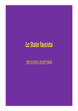 Lo Stato Fascista