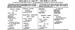 Infected Areas As on 3 August 1972 — Zones Infectées Au 3 Août 1972