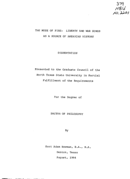 The Muse of Fire: Liberty and War Songs As a Source of American History