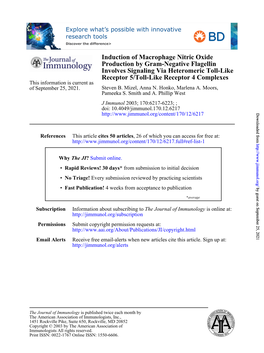 Receptor 5/Toll-Like Receptor 4 Complexes Involves Signaling Via