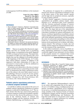 Pediatric Anterior Capsulotomy Preferences of Cataract Surgeons