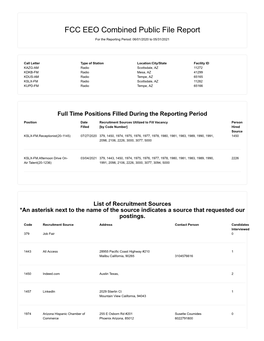 FCC EEO Combined Public File Report