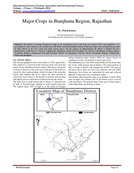 Major Crops in Jhunjhunu Region, Rajasthan